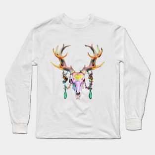 Boho Stag Scull Long Sleeve T-Shirt